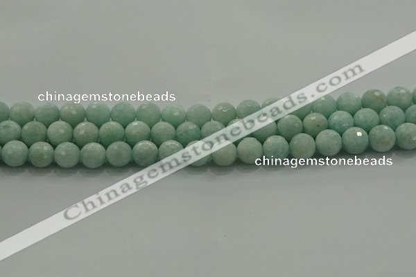 CAM1513 15.5 inches 10mm faceted round natural peru amazonite beads