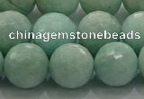 CAM1515 15.5 inches 14mm faceted round natural peru amazonite beads