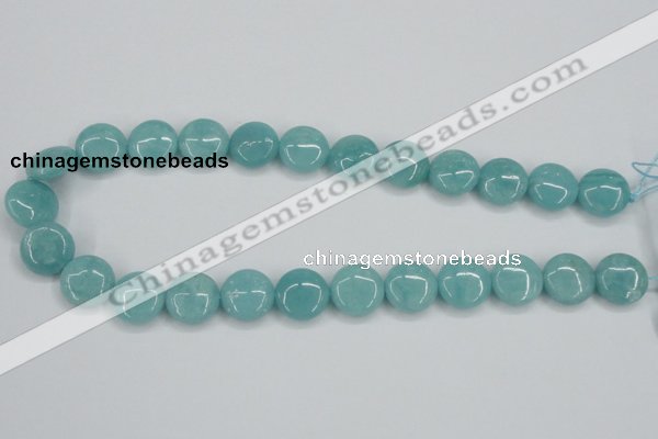 CAM152 15.5 inches 16mm flat round amazonite gemstone beads