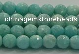 CAM1521 15.5 inches 6mm faceted round natural peru amazonite beads