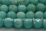 CAM1522 15.5 inches 8mm faceted round natural peru amazonite beads