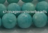 CAM1525 15.5 inches 14mm faceted round natural peru amazonite beads