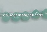 CAM153 9*11mm top-drilled flat teardrop amazonite gemstone beads