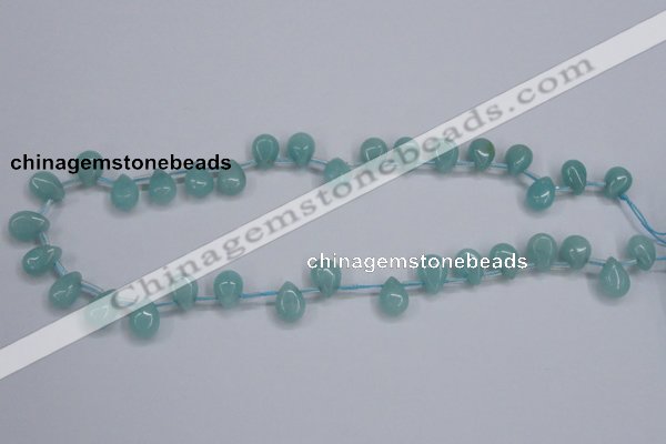 CAM154 8*12mm top-drilled flat teardrop amazonite gemstone beads