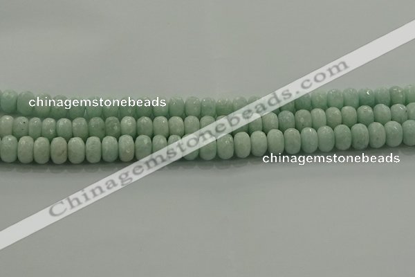 CAM1543 15.5 inches 6*10mm faceted rondelle peru amazonite beads