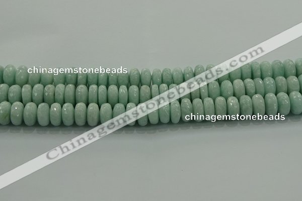 CAM1544 15.5 inches 7*12mm faceted rondelle peru amazonite beads