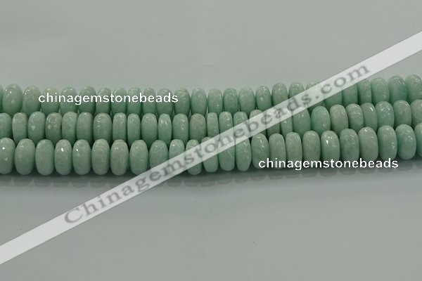 CAM1545 15.5 inches 8*14mm faceted rondelle peru amazonite beads