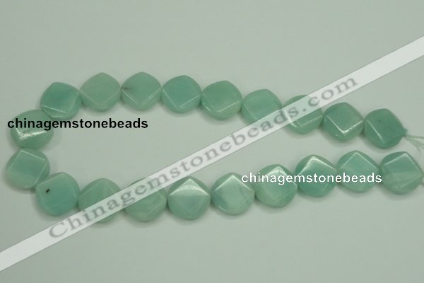 CAM156 15.5 inches 20mm faceted coin amazonite gemstone beads