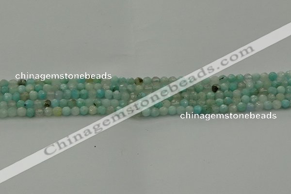 CAM1560 15.5 inches 4mm faceted round Russian amazonite beads