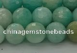 CAM1563 15.5 inches 10mm faceted round Russian amazonite beads