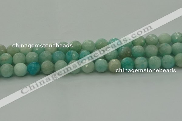 CAM1564 15.5 inches 12mm faceted round Russian amazonite beads