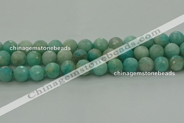 CAM1565 15.5 inches 14mm faceted round Russian amazonite beads