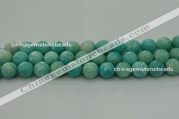 CAM1566 15.5 inches 16mm faceted round Russian amazonite beads