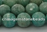 CAM1584 15.5 inches 12mm faceted round Russian amazonite beads