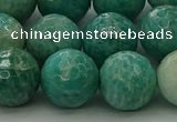 CAM1585 15.5 inches 14mm faceted round Russian amazonite beads