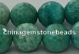 CAM1586 15.5 inches 16mm faceted round Russian amazonite beads