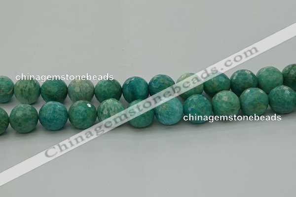 CAM1586 15.5 inches 16mm faceted round Russian amazonite beads