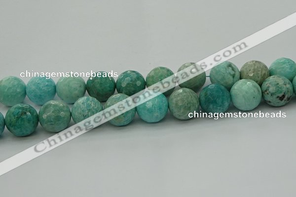 CAM1587 15.5 inches 18mm faceted round Russian amazonite beads