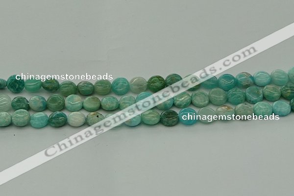 CAM1591 15.5 inches 8mm flat round Russian amazonite beads