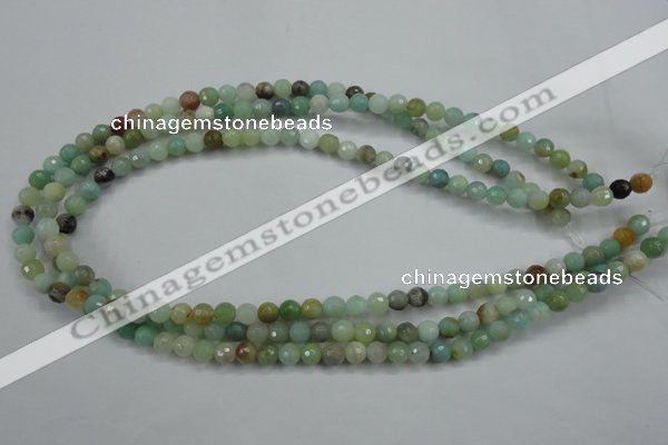 CAM161 15.5 inches 6mm faceted round amazonite gemstone beads