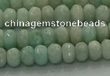 CAM1611 15.5 inches 4*6mm faceted rondelle peru amazonite beads
