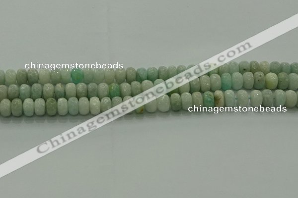 CAM1612 15.5 inches 5*8mm faceted rondelle peru amazonite beads