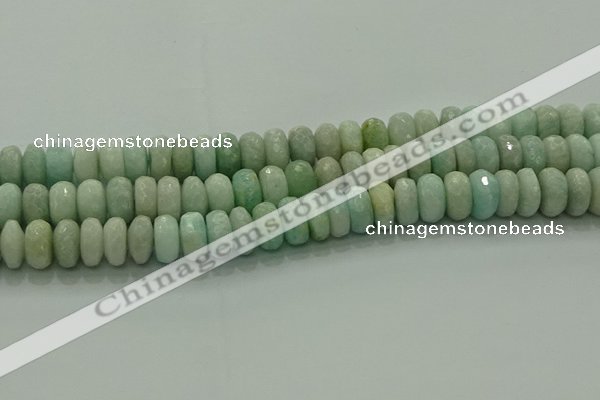 CAM1614 15.5 inches 8*12mm faceted rondelle peru amazonite beads