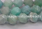 CAM1623 15.5 inches 10mm faceted nuggets amazonite gemstone beads