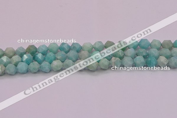 CAM1623 15.5 inches 10mm faceted nuggets amazonite gemstone beads