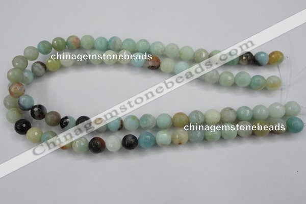 CAM163 15.5 inches 10mm faceted round amazonite gemstone beads