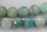 CAM164 15.5 inches 12mm faceted round amazonite gemstone beads