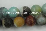 CAM165 15.5 inches 14mm faceted round amazonite gemstone beads