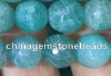 CAM1663 15.5 inches 10mm faceted round Russian amazonite beads