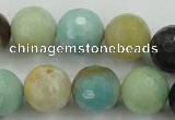 CAM167 15.5 inches 18mm faceted round amazonite gemstone beads