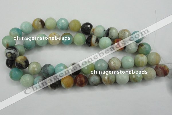 CAM167 15.5 inches 18mm faceted round amazonite gemstone beads