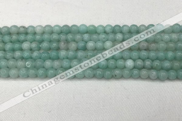 CAM1685 15.5 inches 4mm round natural amazonite beads wholesale