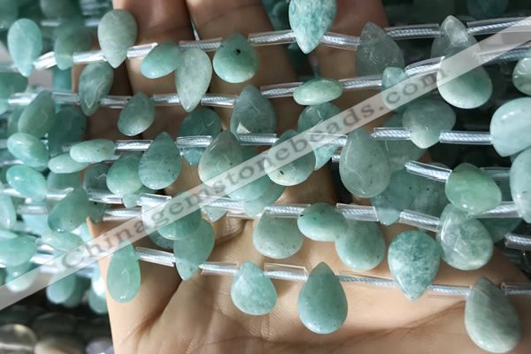 CAM1696 Top drilled 8*12mm faceted briolette amazonite beads