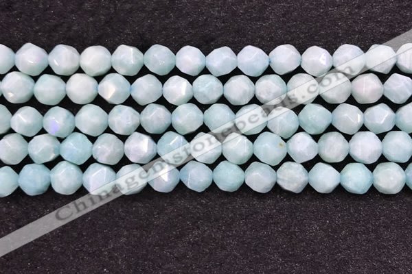 CAM1707 15.5 inches 10mm faceted nuggets amazonite gemstone beads