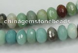 CAM172 15.5 inches 6*10mm faceted rondelle amazonite gemstone beads