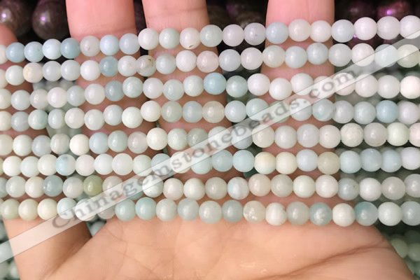 CAM1720 15.5 inches 4mm round amazonite beads wholesale