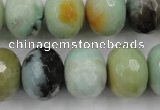 CAM175 15.5 inches 13*18mm faceted rondelle amazonite gemstone beads