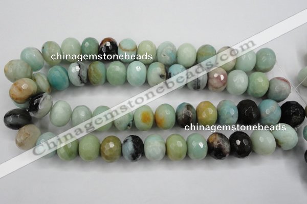 CAM175 15.5 inches 13*18mm faceted rondelle amazonite gemstone beads