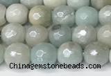 CAM1750 15 inches 6mm faceted round AB-color amazonite beads