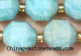 CAM1760 15 inches 9*10mm faceted amazonite beads wholesale