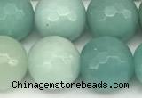 CAM1772 15 inches 10mm faceted round amazonite beads