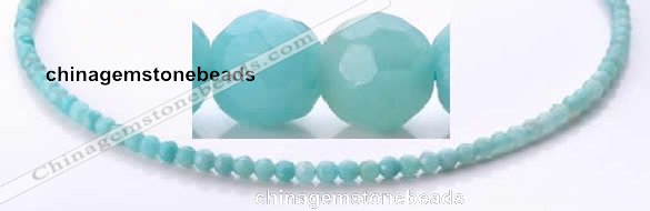 CAM25 4mm  faceted round natural amazonite stone beads Wholesale