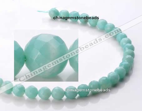 CAM28 10mm natural amazonite faceted round stone beads Wholesale