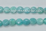 CAM300 15.5 inches 8mm flat round natural peru amazonite beads