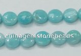 CAM301 15.5 inches 10mm flat round natural peru amazonite beads