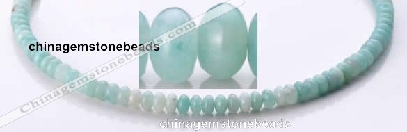 CAM31 4*6mm rondelle natural amazonite gemstone beads Wholesale